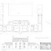 Skinnet Farm: Ground floor plan and east elevation