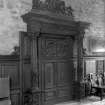 Gask Old House, interior.
General view of ornately carved doorway from Stonebyres Castle, demolished 1934.