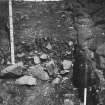 Excavation photograph showing walls of IB, section V