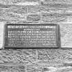 Detail of plaque commemorating Sir Alexander Mackenzie.