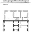 Newton Stewart, Douglas Free School: reconstructed ground floor plan and elevation, based on measured survey, 1998. Scanned copy of GV007579