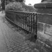 Detail of pier and iron railings on SE side of aqueduct