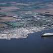 Aerial view of QE2 at Invergordon Harbour Cromarty Firth, looking N.