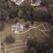 Aerial view of Cawdor Parish Church, E of Inverness, looking E.