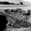 Castle of Wardhouse excavation archive
Area 3: Final shot of excavated inner ditch, with lowest silting layers 350 and 370. Various views. Frames 15-16 show sample tins in position.