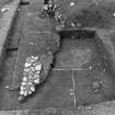 Castle of Wardhouse excavation archive
Area 3: General view of NE top end of area, with wall in bank 337, linear feature to S of it, excavated hollow-way? to NE. From NE.