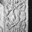 Detail of right-hand corner post of sarcophagus.
(Corner-post 1B)