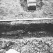 Excavation photograph - Mortar blocks in S section of Trench II - from N