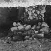 Newstead, Roman forts and temporary camps.
Excavation photograph, I A Richmond
N wall of Antonine I barracks, over Flavian II foundation
