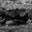 Excavation photograph : stone feature 103 showing pebbly floor surface.