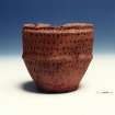 Post excavation photograph : food vessel from cist 5 (SF 28).