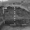 Excavation photographs: Film 1; excavation of rampart; includes contexts 113-119; sections.