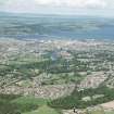 Aerial view of Inverness Town and Kessock Bridge, looking N.