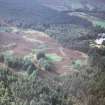 Aerial view of roundhouse and field system Uppat, near Dunrobin, East Sutherland, looking NW.