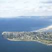 Aerial view of N end of Lossiemouth with harbour, Moray, looking E.