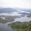 Aerial view of Oronsay, Risga and Carna, Loch Sunart, Wester Ross, looking E.