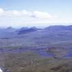 Aerial view of Loch Dubh Hydro Scheme, Strath Canaird, Coigach, Wester Ross, looking NW.