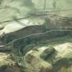 Aerial view of Clermont Parks rig and furrow, Clattering Bridge, Kincardine, looking NW.