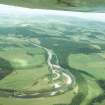 Aerial view of River Dee at Drumnacraig and Balnagask near Kincardine O'Neil, Aberdeenshire, looking N.