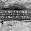 Plaque on W wall of Hal 'o' the Wynds House.