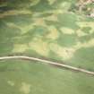 Aerial view of ring ditch cropmark, north of Monboddo, near Laurencekirk, Aberdeenshire, looking NE.