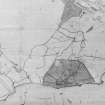 Dalmeny House.
Photographic copy of plan of the park and farms of Barnbougle and Dalmeny.  Mills shown down River Almond and Dalmeny Village.
Signed: 'Jameson Fect.'
Ink, colour wash. Scale 1 chain to 74 ft. 
NMRS Survey of Private Collections, Rosebery Drawings.
