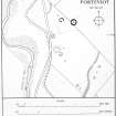 Forteviot.Henges 3 ring-ditches 2 enclosure and barrow
 Sketch Plan Antiquity p.49