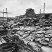 Auchindoun Castle, N.W. Tower, Details and General of area Scaffolded before, during and after exercise