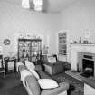 Interior view of Lylestone House, 14 Bedford Place, Alloa, showing sitting room with fireplace.