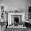 Interior view of Lylestone House, 14 Bedford Place, Alloa, showing sitting room fireplace.