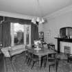 Interior view of Lylestone House, 14 Bedford Place, Alloa, showing dining room with fireplace.