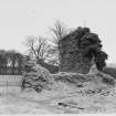 Lochmaben Castle, Dumfriesshire.  Inside Wall