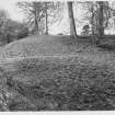 Lochmaben Castle.  Views Cattle Damage to Approach Road + Outer Bailey