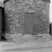 View of lower stage of Under Bolton Farm dovecot showing doorway from east.