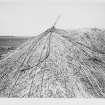 Arnol, Isle of Lewis.  Gen + Details Thatched Roofs Before Rethatching Blackhouse