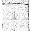 Kirkton St. Fillan's ink drawing of recumbent stone no.1