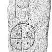 Kirkton St Fillan's ink drawing of recumbent stone no.2