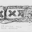 Photograph of rubbing, lower part of cross side a (TB8), no. 9.