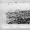 Photograph of rubbing of coped tombstone lower half (TB13).
