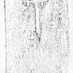 Rubbing of Balquhidder no 1 slab with incised cross