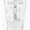 Rubbing of Balquhidder no 2 slab with carved cross