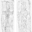Rubbing of north and west face of cross slab
