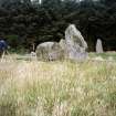 Kevin Macleod undertaking plane table survey of Ailey Brae recumbent stone circle, from SE