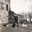 Crookston Castle Glasgow Custodian with Guard Dogs