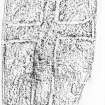 Rubbing of incised cross-slab located in Muthill church tower