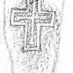 Rubbing of incised cross, Hirta, Village Bay, House 16