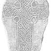 Scanned pencil drawing of Loch Kinord Pictish cross slab