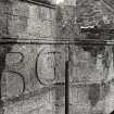 Huntly Castle.  Details - Stone Ornament (Lettering, etc)