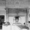 Interior view of Winton House showing drawing room fireplace.