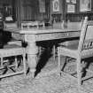 Kinlochmoidart House. Dining room, detail of table and chairs.